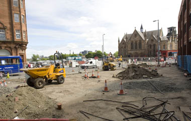 Refurbishment of Govan Cross commences